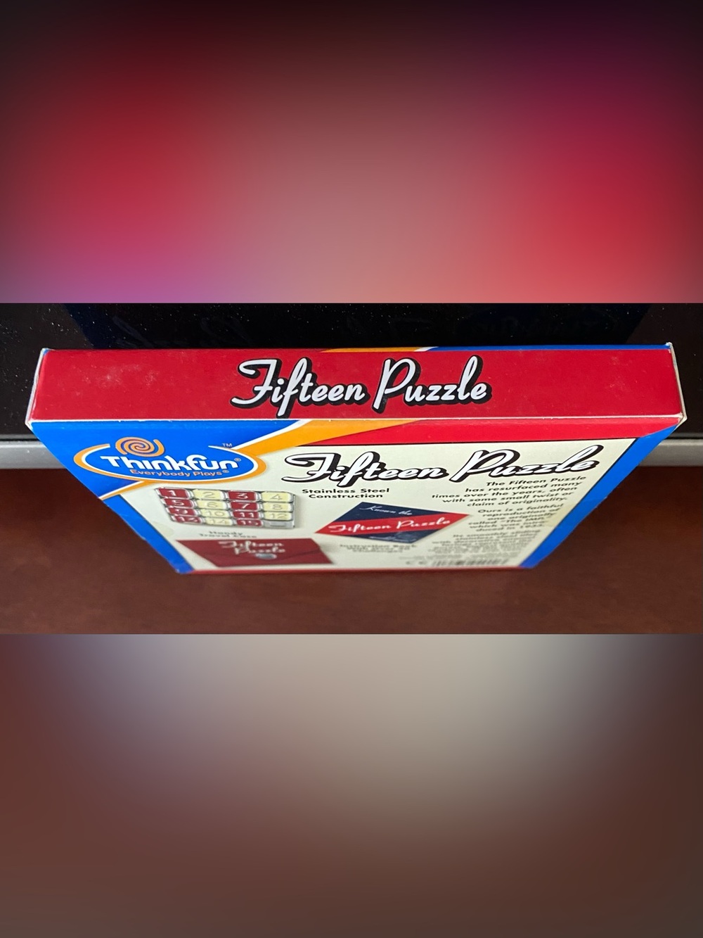 Think! Fifteen Puzzle - Blue and Red Box with Silver Puzzle - Picture 3 of 4